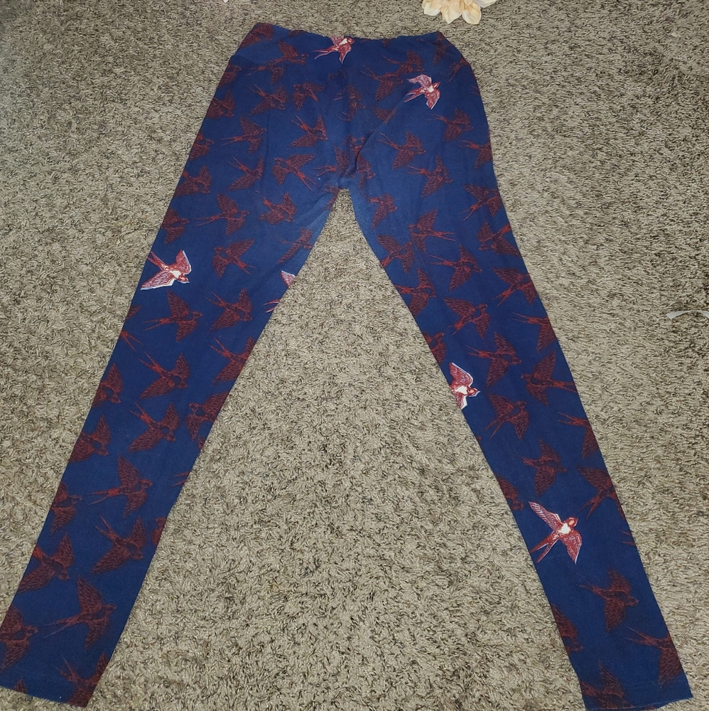 LULAROE Legging good condition color blue whith - Picture 4 of 6